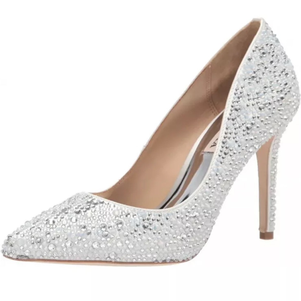 Badgley Mischka Bethany Silver Crystal Heels